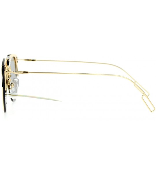 Rimless New Fashion Sunglasses Unisex Rimless Flat Lens Flat Top Metal Frame - Gold - CG12B0688FN $24.10