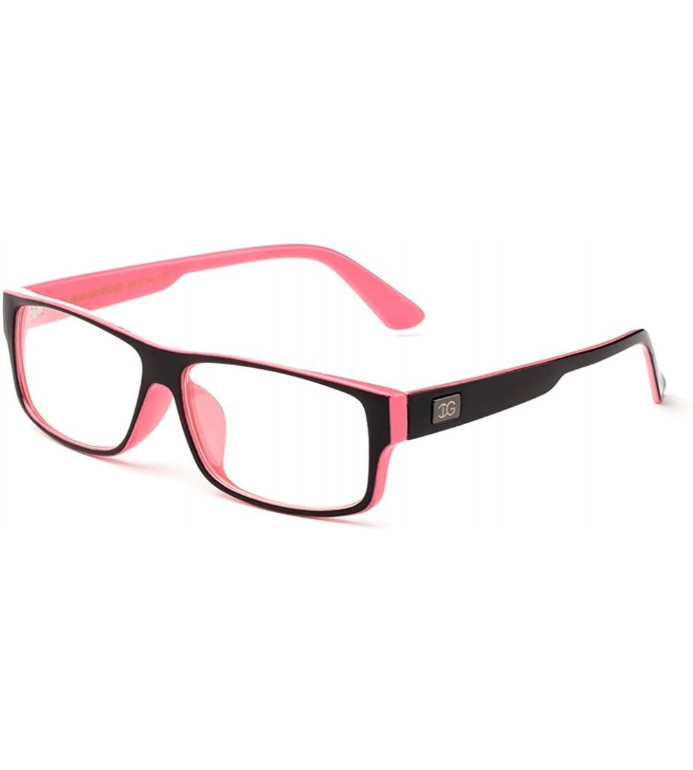 Oversized "Kayden" Retro Unisex Plastic Fashion Clear Lens Glasses - Black/Rose - C612GWBXBBR $17.58