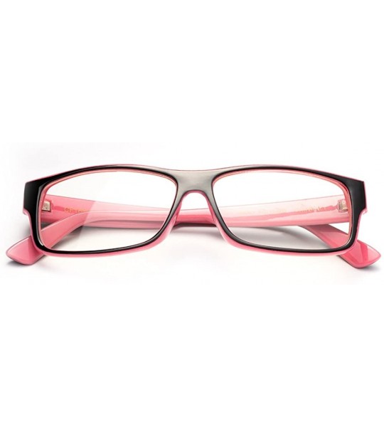 Oversized "Kayden" Retro Unisex Plastic Fashion Clear Lens Glasses - Black/Rose - C612GWBXBBR $17.58