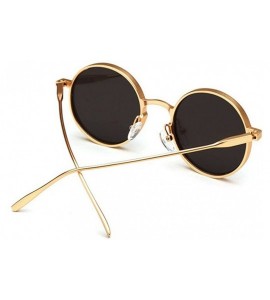 Round polarized sunglasses Vintage round-frame fashion sunglasses glasses - Silver Color - CB18G68X9HD $80.37