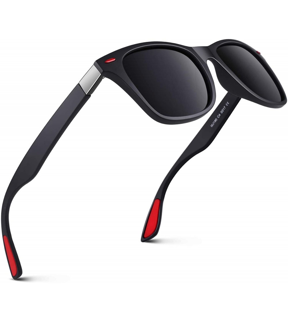 Cat Eye Classic Horn Rimmed Semi Rimless Polarized Sunglasses for Men Women GQO6 - 0 Matte Black Frame/Grey Lens - C317YIA4M9...