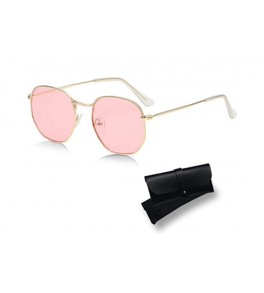 Square Womens Sunglasses Classic Retro Style UV Protection - Metal Frame Pink - CU198SCE4CA $21.87