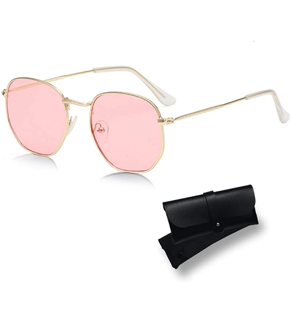 Square Womens Sunglasses Classic Retro Style UV Protection - Metal Frame Pink - CU198SCE4CA $21.87