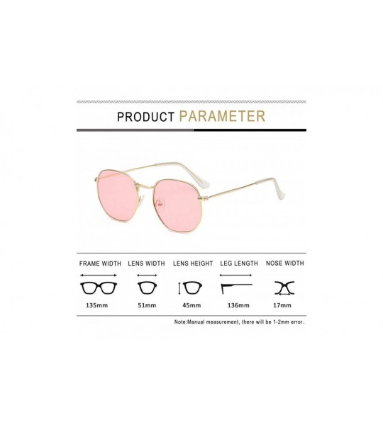 Square Womens Sunglasses Classic Retro Style UV Protection - Metal Frame Pink - CU198SCE4CA $21.87