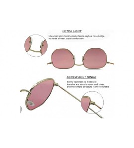 Square Womens Sunglasses Classic Retro Style UV Protection - Metal Frame Pink - CU198SCE4CA $21.87