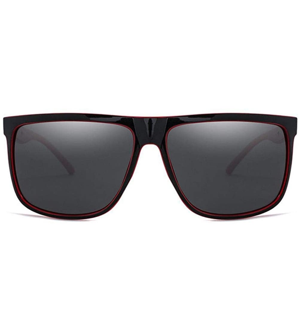 Aviator Sunglasses Men Polarized Retro Brand Designer Sun Glasses Male Driving Black - Red - CH18XEC56ES $19.80