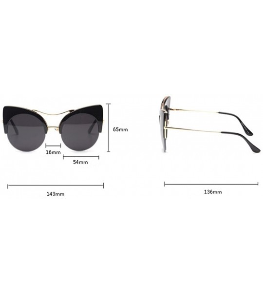 Rimless Cat Eye Sunglasses Retro Eyewear Half frame eyeglasses for Men women - White - CE18EQGLLYS $19.29