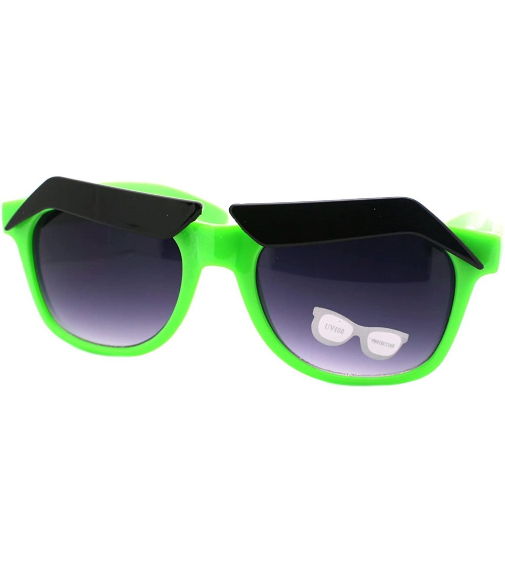 Wayfarer New Eyebrow Sunglasses Cartoon Funny Novelty Gag Gift - Gre - CW11EPLPNA3 $18.14