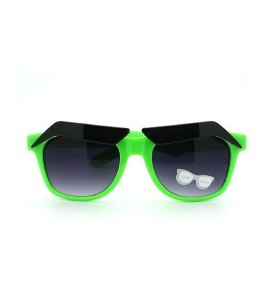 Wayfarer New Eyebrow Sunglasses Cartoon Funny Novelty Gag Gift - Gre - CW11EPLPNA3 $18.14