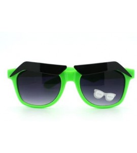 Wayfarer New Eyebrow Sunglasses Cartoon Funny Novelty Gag Gift - Gre - CW11EPLPNA3 $18.14