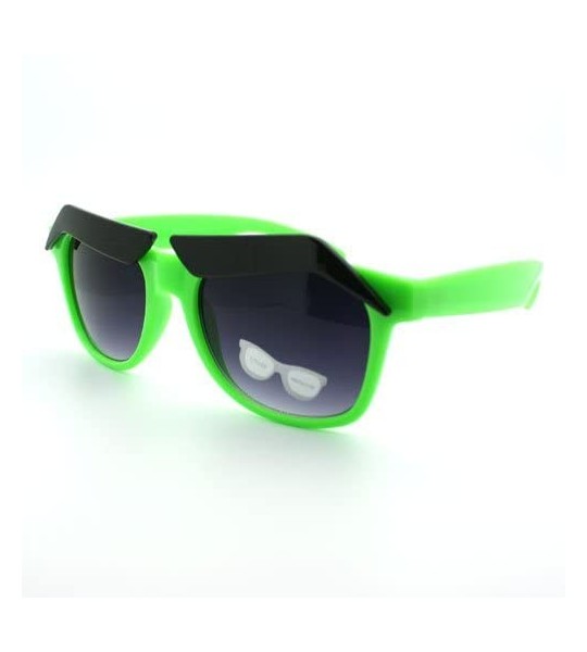 Wayfarer New Eyebrow Sunglasses Cartoon Funny Novelty Gag Gift - Gre - CW11EPLPNA3 $18.14