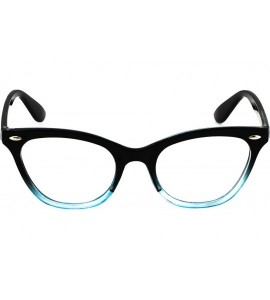 Cat Eye Modern Cat Eye Fashion Design Clear Lens Plastic Frame Women Eye Glasses (Black - Oceanic Blue - 2) - CU17Z2HZCG8 $18.23