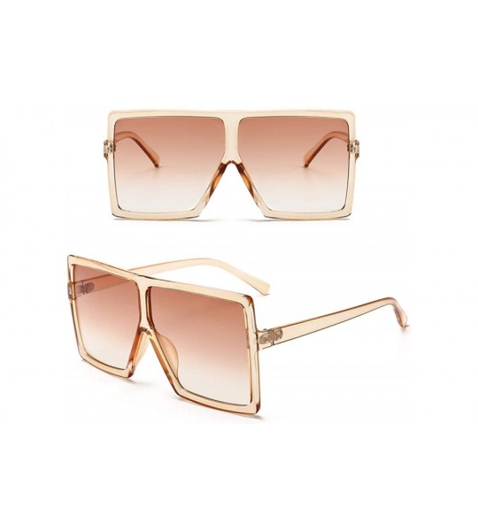 Square Oversized Square Sunglasses for Women Men Flat Top Shades Sunglasses - 2 Pack-transparency-transparency - CW18H4A6R69 ...