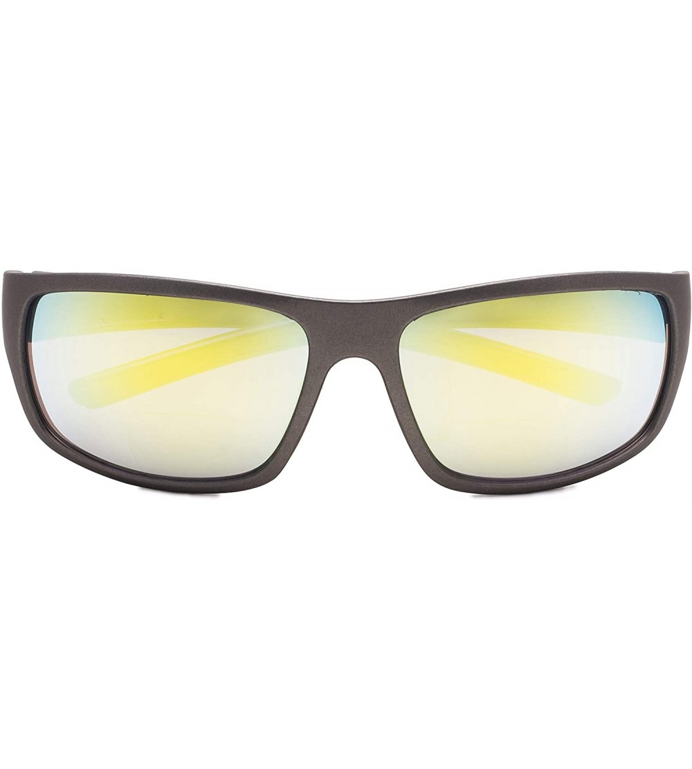 Rectangular Bifocal Sunglasses UV 400 Protection Reading Sunglasses - Gold-mirror - CS18N6AXAT5 $17.38