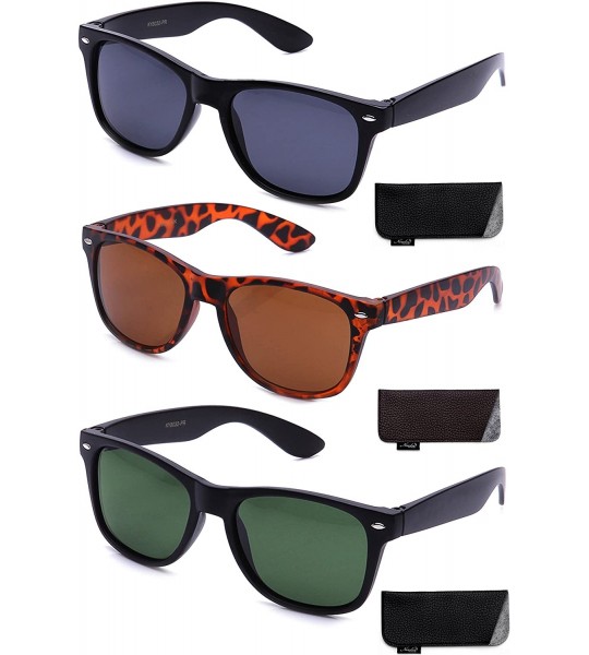 Wayfarer 80's Classic Horned Rim Vintage Polarized Anti-Glare 100% UV Protection Sunglasses for Women and Men - C318H4HDSDO $...