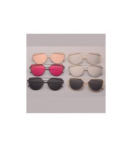 Oval Pink Vintage Mirror Female Women Cat Eye Sunglasses Brand Designer Ladies Sun Glasses Oculos Feminino - C5 - CF197Y7SK76...