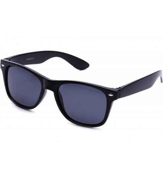 Wayfarer 80's Classic Horned Rim Vintage Polarized Anti-Glare 100% UV Protection Sunglasses for Women and Men - C318H4HDSDO $...