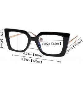 Oversized Anti-Blue Block Light Pearl Inlay Arm Cat Eye Reading Glasses - Anti Blue - 2 Pairs-black + Leopard - CW1928HMXKR $...