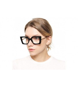 Oversized Anti-Blue Block Light Pearl Inlay Arm Cat Eye Reading Glasses - Anti Blue - 2 Pairs-black + Leopard - CW1928HMXKR $...