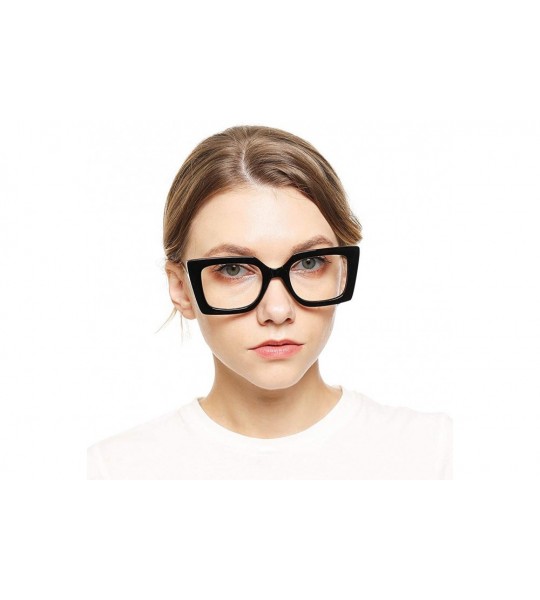 Oversized Anti-Blue Block Light Pearl Inlay Arm Cat Eye Reading Glasses - Anti Blue - 2 Pairs-black + Leopard - CW1928HMXKR $...