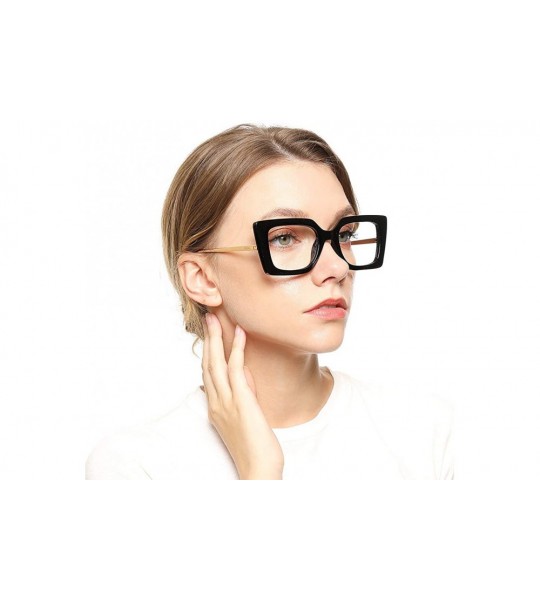 Oversized Anti-Blue Block Light Pearl Inlay Arm Cat Eye Reading Glasses - Anti Blue - 2 Pairs-black + Leopard - CW1928HMXKR $...