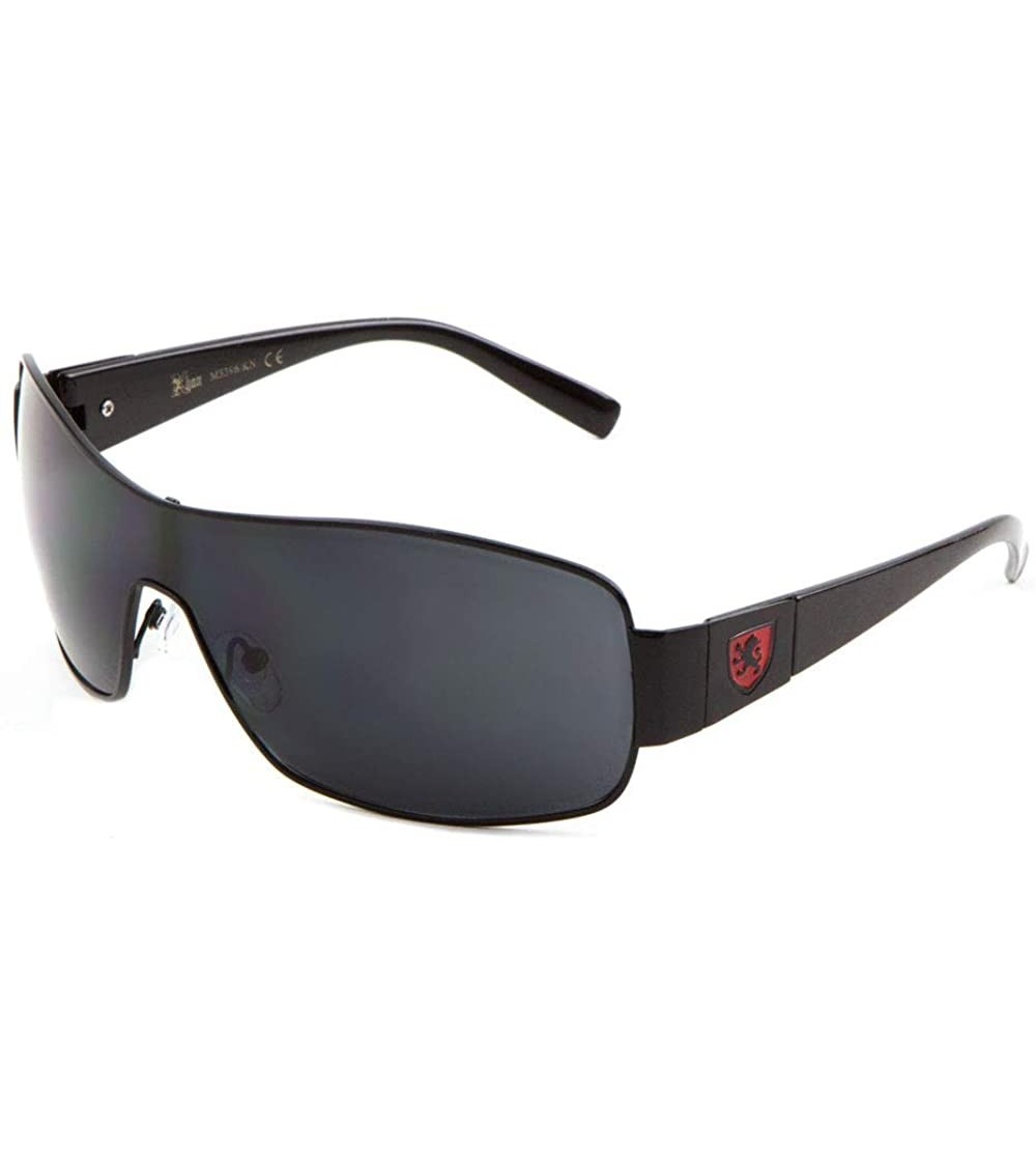 Shield Wide Curved One Piece Shield Lens Sunglasses - Black - CB199D5RN9L $33.24