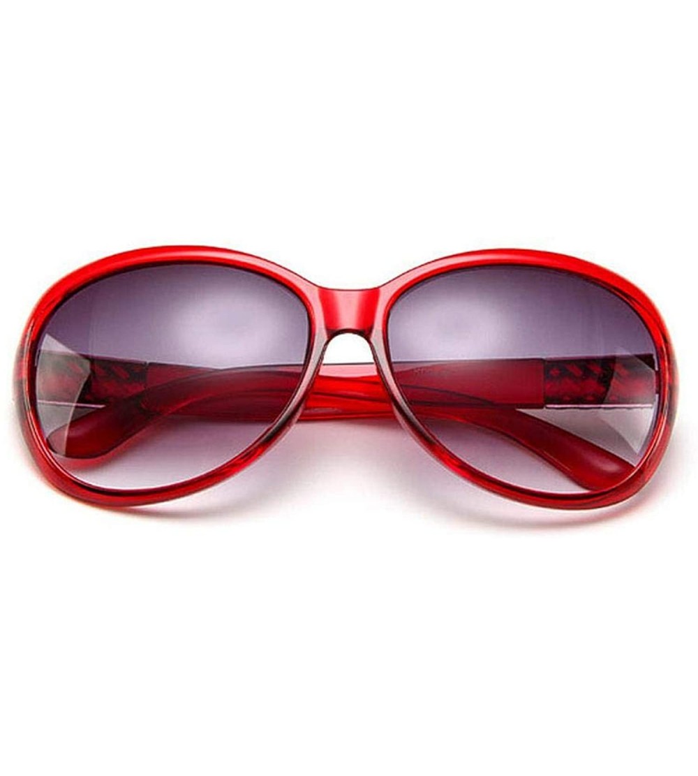 Oval Round Sunglasses Women 2019 Black Oversized Retro Vintage Big Sun Glasses Shades Zonnebril Dames - Wine Red - CO197A25XT...