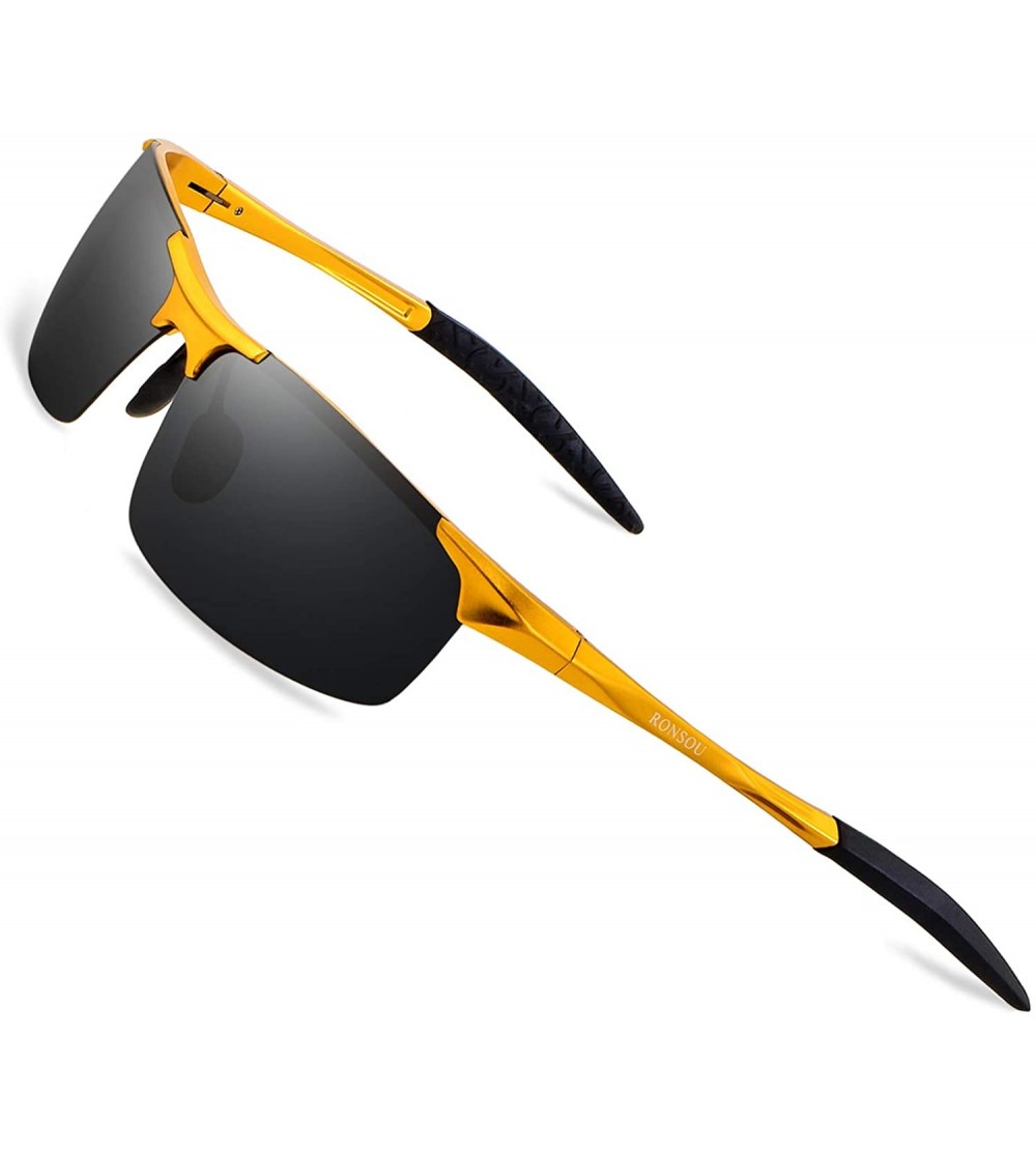 Goggle Mens Sunglasses Polarized Sport UV Protection Ultralight Al Mg Sunglasses for Men Fishing Driving Golf - C418WM8U837 $...