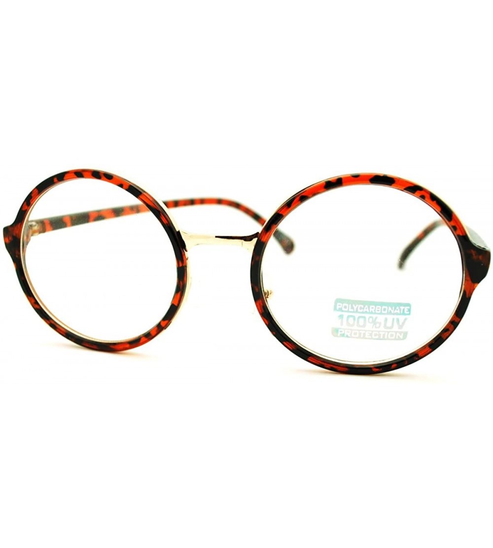 Round Round Clear Lens Glasses Classic Circle Frame Eyeglasses Unisex - Dark Tortoise - CE11EWEJVCP $19.44