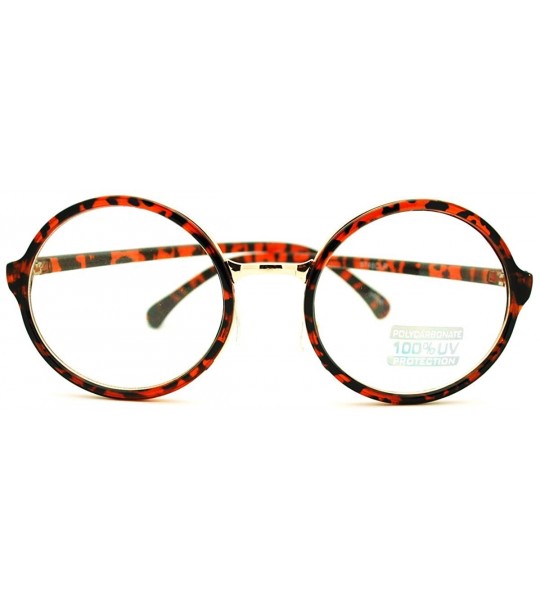 Round Round Clear Lens Glasses Classic Circle Frame Eyeglasses Unisex - Dark Tortoise - CE11EWEJVCP $19.44