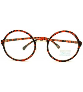 Round Round Clear Lens Glasses Classic Circle Frame Eyeglasses Unisex - Dark Tortoise - CE11EWEJVCP $19.44