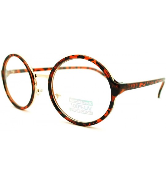 Round Round Clear Lens Glasses Classic Circle Frame Eyeglasses Unisex - Dark Tortoise - CE11EWEJVCP $19.44