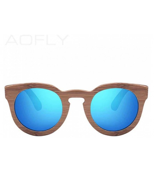 Aviator Fashion Polarized Sun Glasses Bamboo Sunglasses Men Women Handmade C02Blue - C03green - CP18Y5UOI8L $65.90