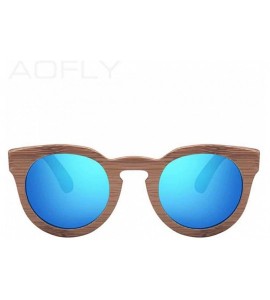 Aviator Fashion Polarized Sun Glasses Bamboo Sunglasses Men Women Handmade C02Blue - C03green - CP18Y5UOI8L $65.90