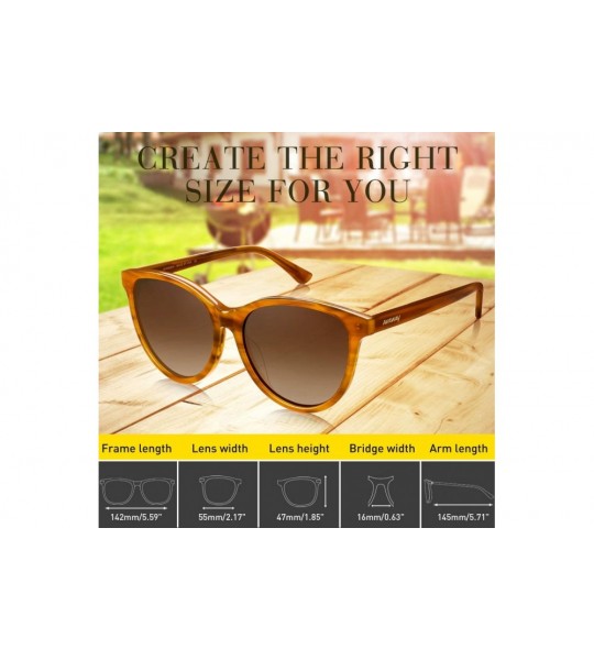 Shield Women's Polarized Sunglasses 100% UV Protection Safety Glasses with Delicate Acetate Frame - CF18RC2XXCC $43.06