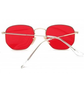 Oversized Men Gradient Clear Lens Metal Frame Black Red Small Sun Glasses - As Shown in Photo-4 - C418W3NDDGA $49.10