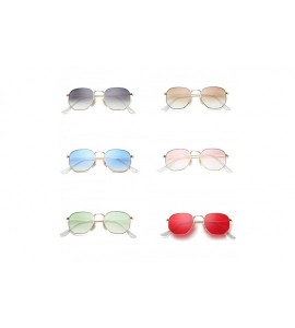 Oversized Men Gradient Clear Lens Metal Frame Black Red Small Sun Glasses - As Shown in Photo-4 - C418W3NDDGA $49.10