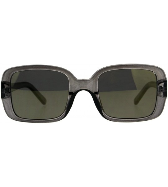 Rectangular Vintage Classic Fashion Sunglasses Womens Square Rectangular Mirror Lens - Grey (Gold Mirror) - CD18DNKDMOU $21.02