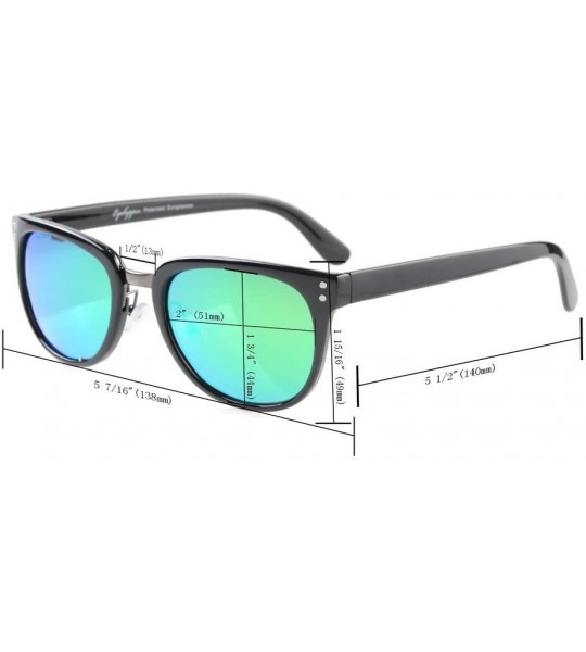 Oversized Retro Oversize Polarized Sunglasses Blue Mirror - Blue Mirror - CY12F0WFAHL $19.66