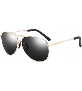 Aviator Polarized Sunglasses for Men-Metal Frame Aviator Sunglasses UV 400 Protection - Gold/Grey-03 - C318KH7ETWW $22.85