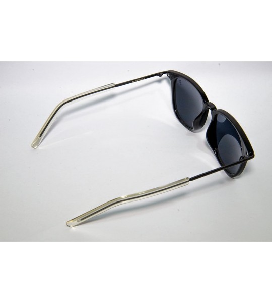 Round Vintage Sunglasses Round Browline Frame Men Black - CD12NZO4HAE $48.60