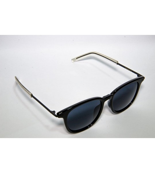 Round Vintage Sunglasses Round Browline Frame Men Black - CD12NZO4HAE $48.60