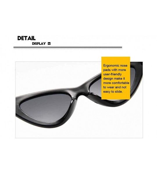 Cat Eye Retro Small Sunglasses-Polarized Shade Glasses With Classic Narrow Cat Eye Lens - D - CB1905Y27EH $52.86