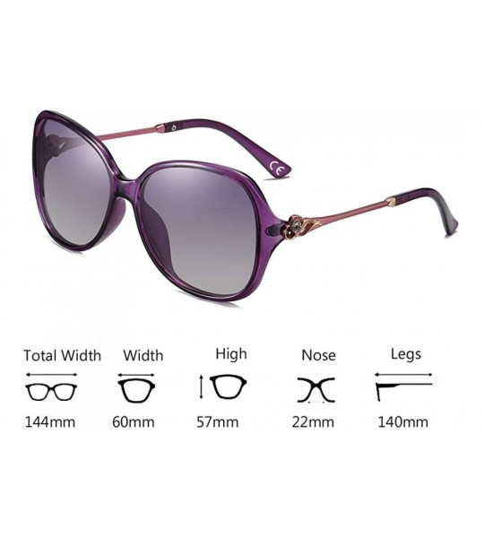 Sport Luxury Women Polarized Sunglasses Retro Eyewear Oversized Goggles Eyeglasses - Purple Frame Purple Lens 2 - CB196IQ5MXG...