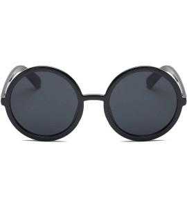 Oversized Women Retro Vintage Circle Round Oversized Sunglasses - Black - CH18I6SA7NA $19.69