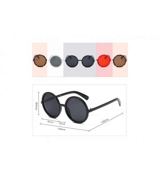 Oversized Women Retro Vintage Circle Round Oversized Sunglasses - Black - CH18I6SA7NA $19.69