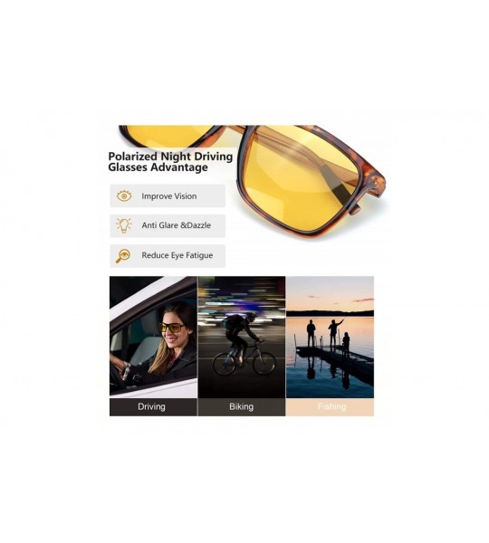 Oversized Oversized Night-Driving Glasses for Women - Polarized Lens Stylish-Safety Nighttime/Rainy/Cloudy - CB18X07WZQ4 $38.88