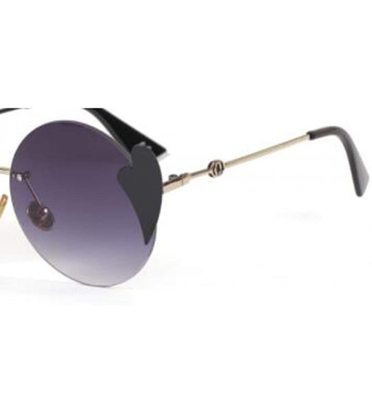 Round Classic fashion round sunglasses - love piece frameless sunglasses round round frame sunglasses - A - CH18SHXZQCG $68.34