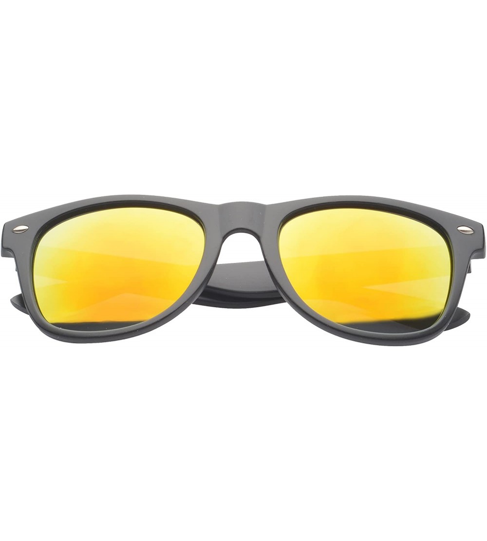 Wayfarer Retro Square Fashion Sunglasses in Black Frame Blue Lenses - Black - CY11OJZAYGN $17.58