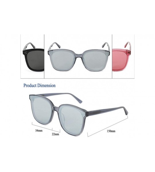 Square Polarized Sunglasses Classic Unisex Sunglasses for Men Women UV400 Protection Lens Acetate Frame - C318NAS7G23 $18.30
